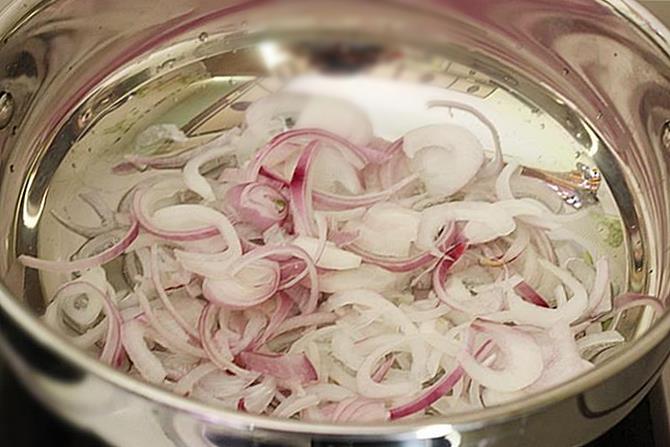 frying onions for fish curry recipe
