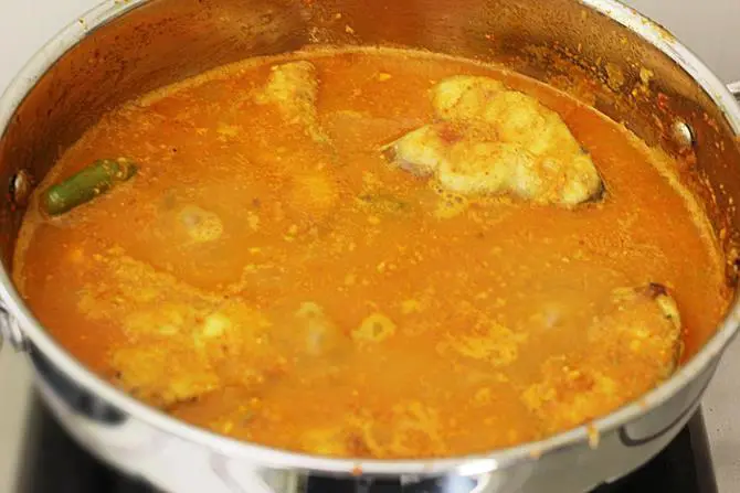 addition of pieces in fish curry