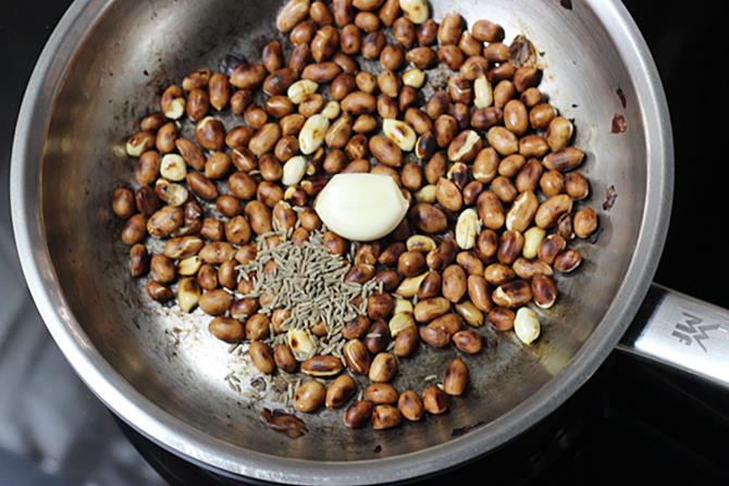 garlic cumin for peanut onion chutney