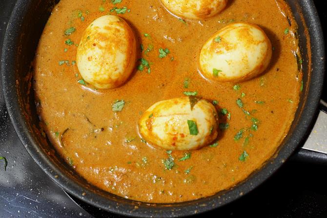 addition of coriander leave in chettinad egg curry recipe