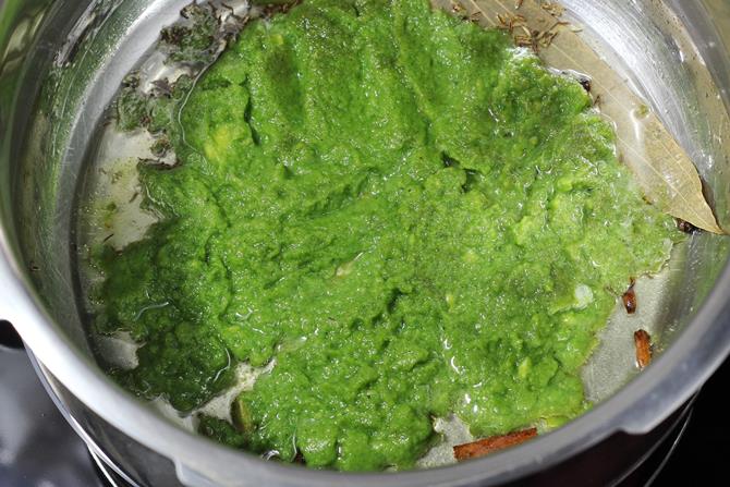 add the green paste