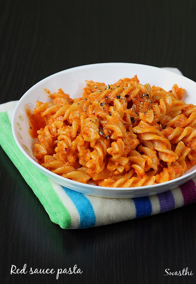 Red sauce pasta recipe | Pasta in red sauce recipe for kids & toddlers