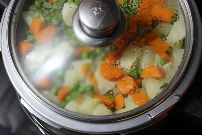 steamed veggies to make patty for veg burger recipe