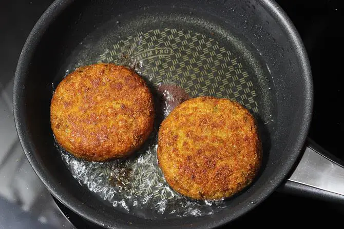 golden fried patty for veggie burger recipe