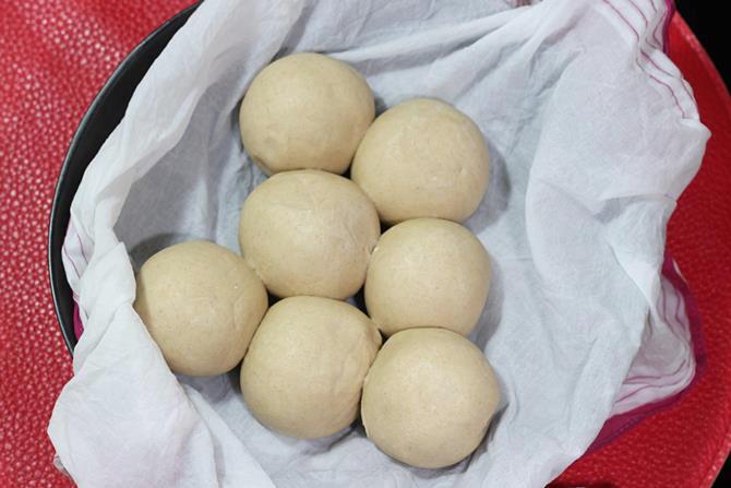 making balls to roll paratha