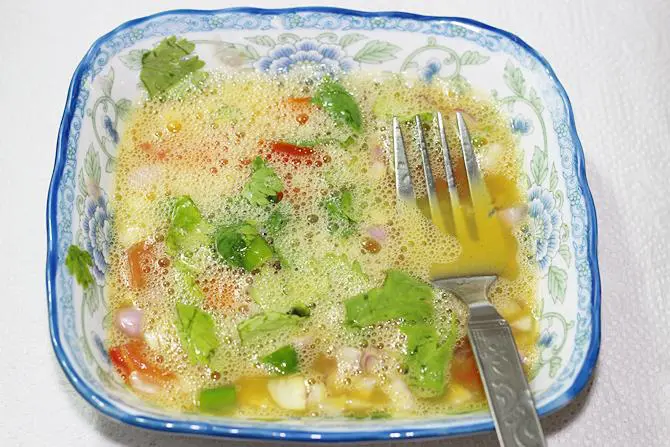 egg veggie mixture for egg toast