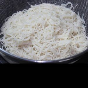 drained noodles in a colander