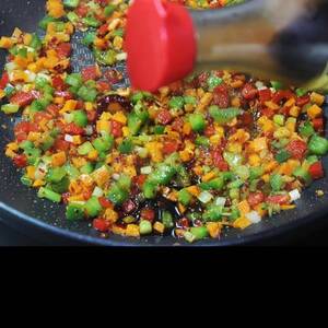 adding sauces to the pan