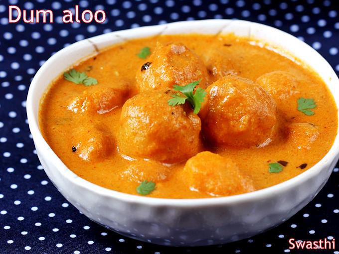 Dum Aloo Recipe   Restaurant Style   Swasthi s Recipes - 52