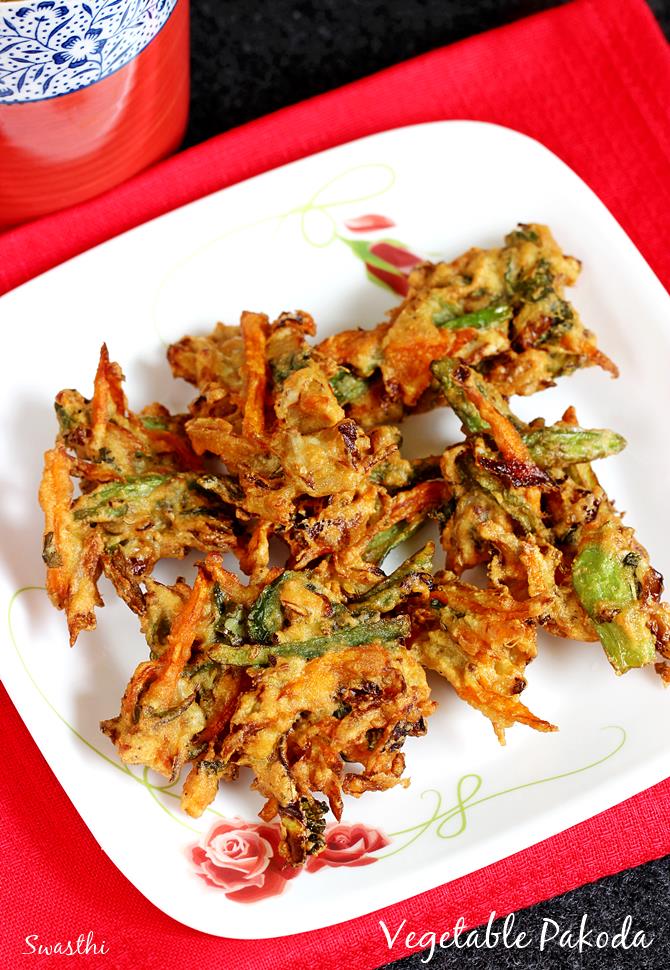 Vegetable pakora recipe - Swasthi's Recipes