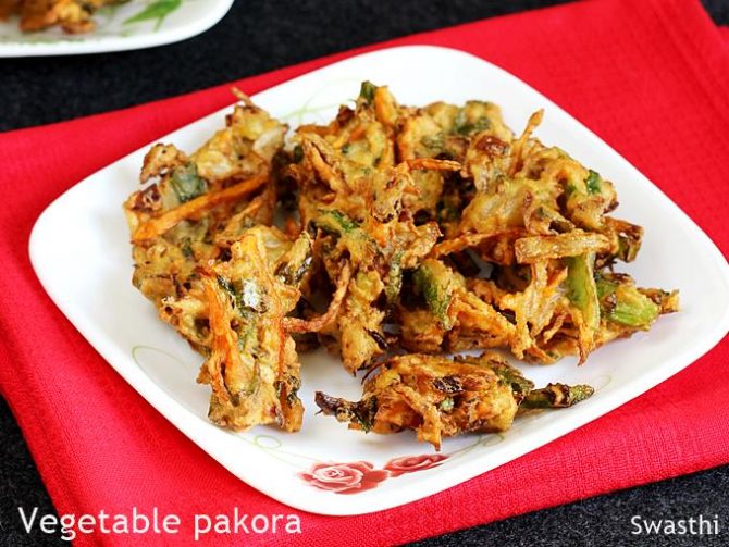 Vegetable pakora recipe - Swasthi's Recipes