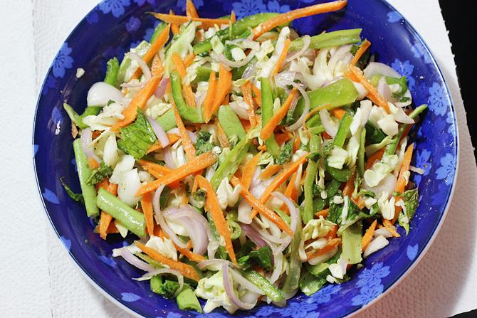 preparing veggies