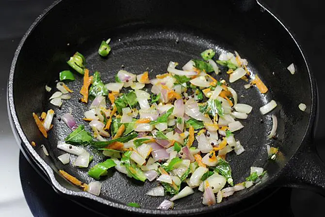 sauteing onions for paniyaram recipe