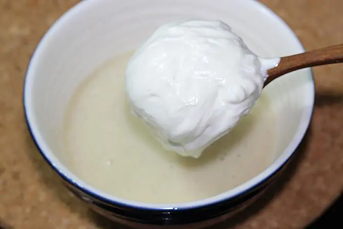mixing custard to whipped fats