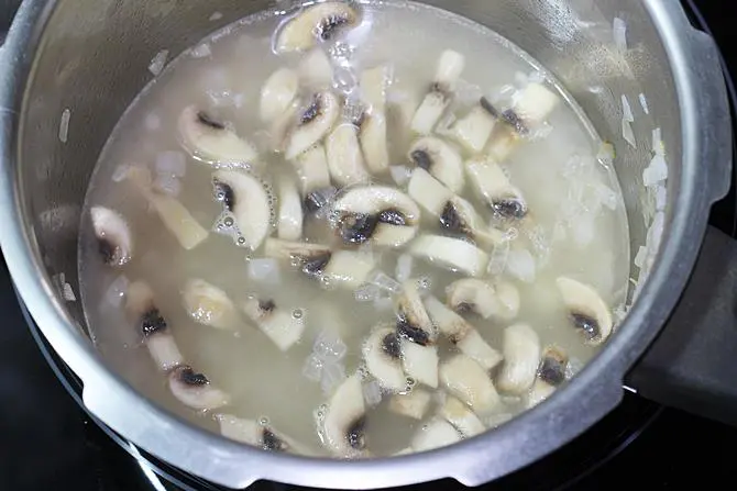 addition of water for mushroom soup recipe