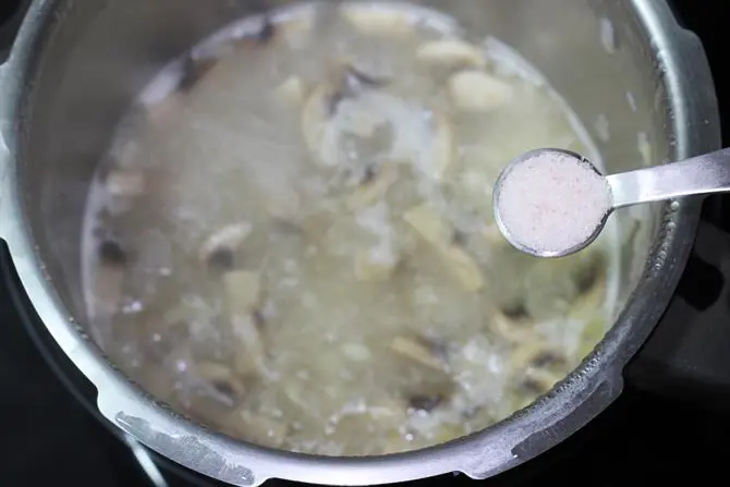 addition of salt for mushroom soup recipe