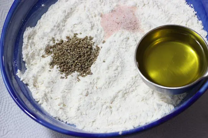 plain flour carom seeds for samosa