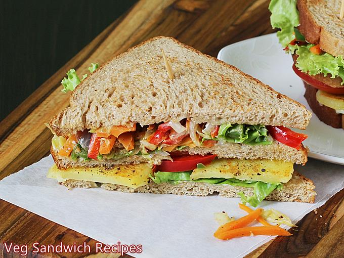 Veg sandwich recipes | 16 simple easy vegetable sandwich recipes