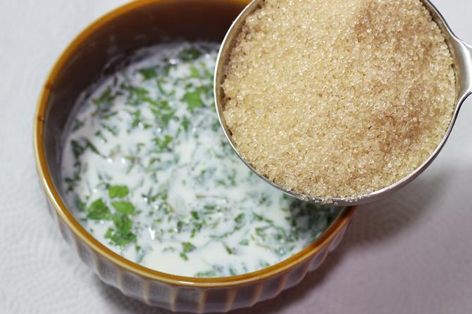 addition of sugar for mint ice cream recipe