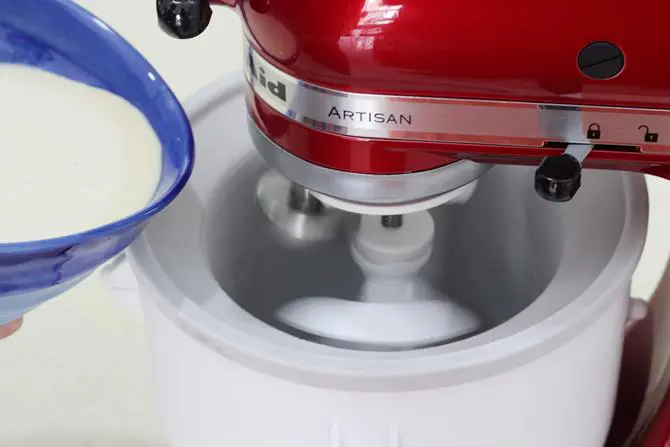 making pistachio ice cream in kitchen aid attachment