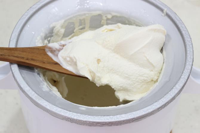 churned pistachio ice cream
