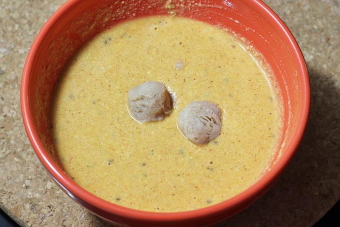 addition of nuggets to batter