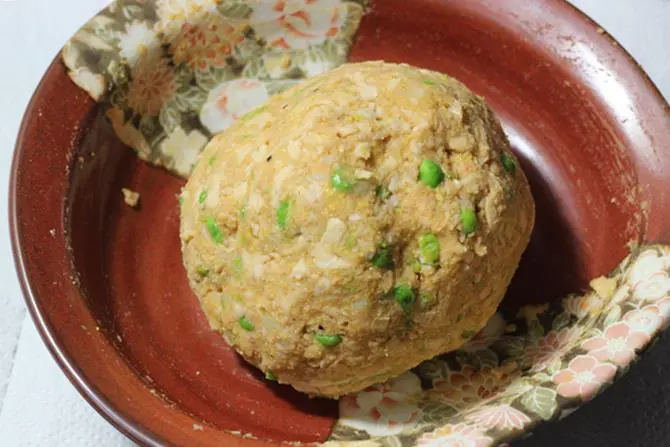 preparing soya seekh kabab mixture