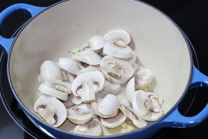 Add sliced mushrooms