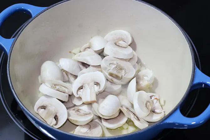 Add sliced mushrooms