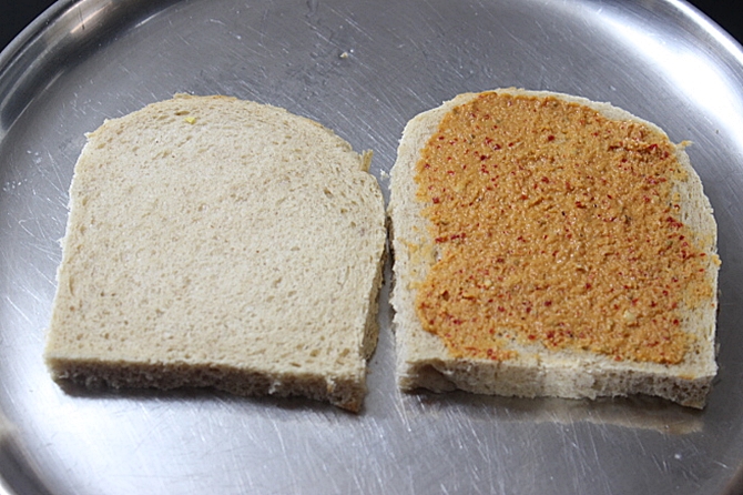 smear chutney over the bread