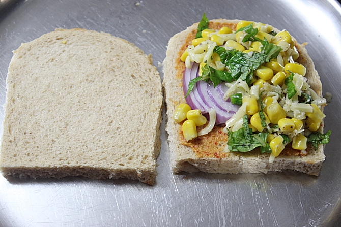 onions for corn cheese sandwich