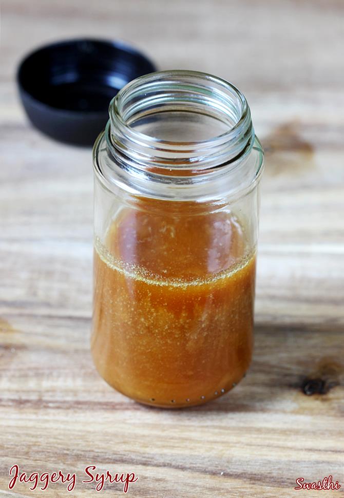 How to make Jaggery syrup   Swasthi s Recipes - 98