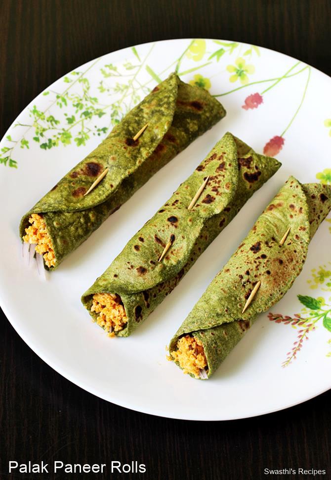palak paneer rolls recipe