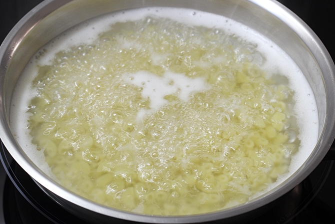 Add macaroni and cook