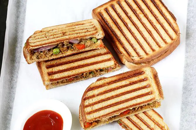 soya keema sandwich recipe