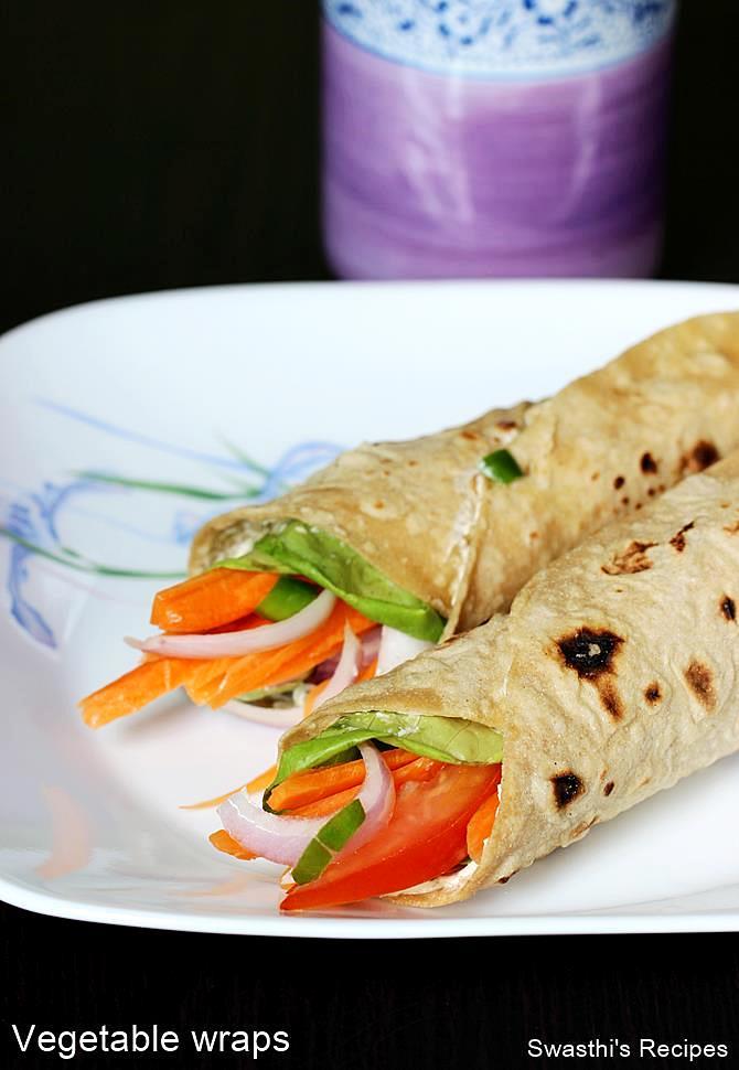 Veg Wraps Recipe | How to make Vegetable Wraps | Roti wraps