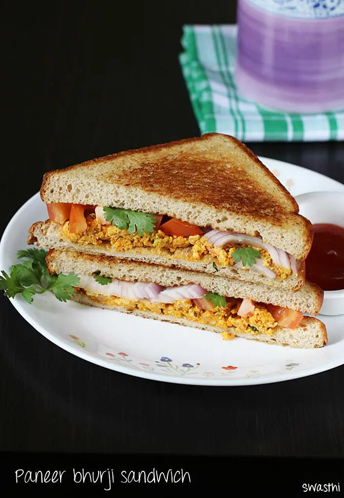 paneer bhurji sandwich recipe