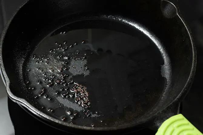 heating ghee to make podi idli