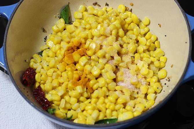 salt turmeric for sweet corn sundal recipe