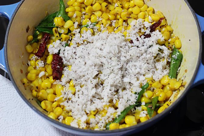 coconut to make sweet corn sundal recipe