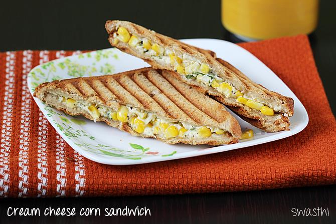 corn cream cheese sandwich