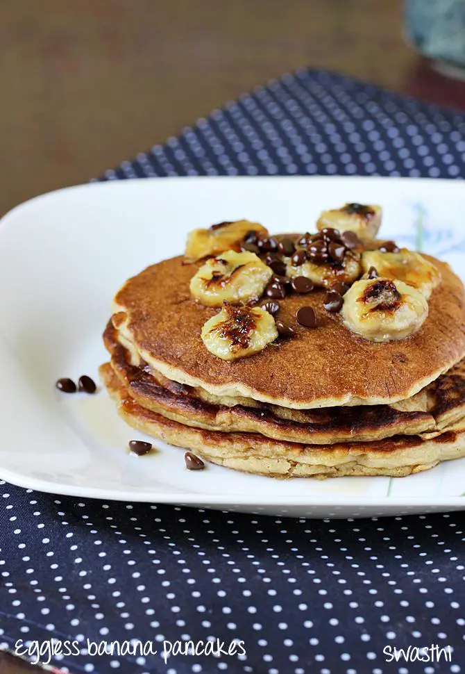 eggless banana pancakes recipe