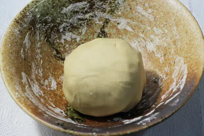 resting dough to make fried modak