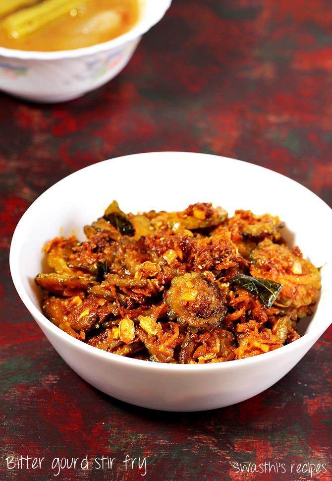 Kakarakaya fry | Bitter gourd fry | Karela fry