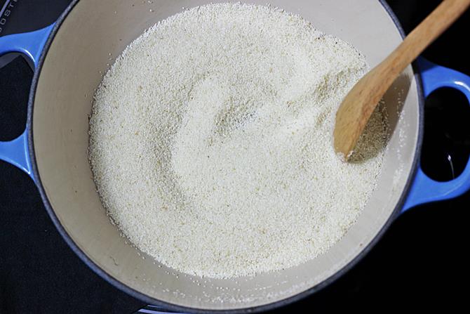 saute rava to make milk kesari recipe