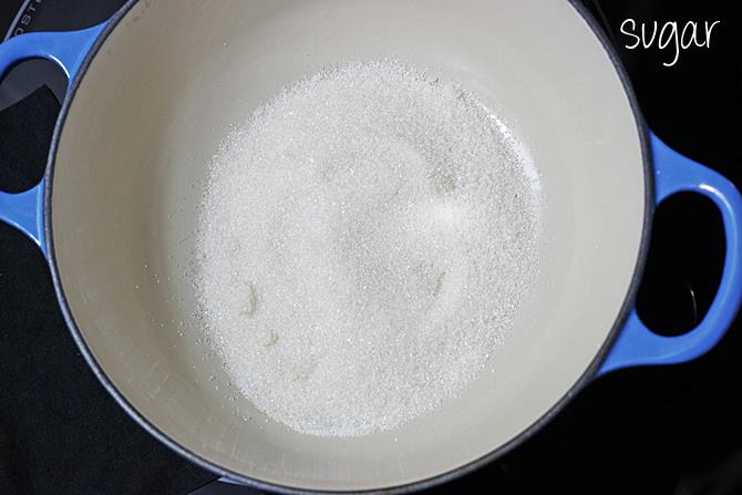 addition of sugar to make milk rava kesari recipe