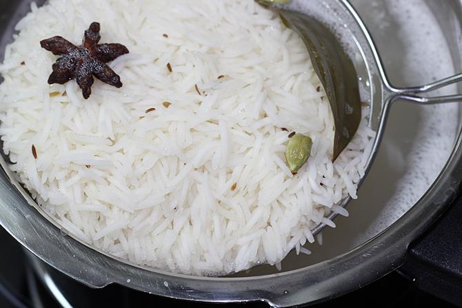 half cooked rice