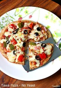 Tawa pizza without yeast | How to make pizza without oven