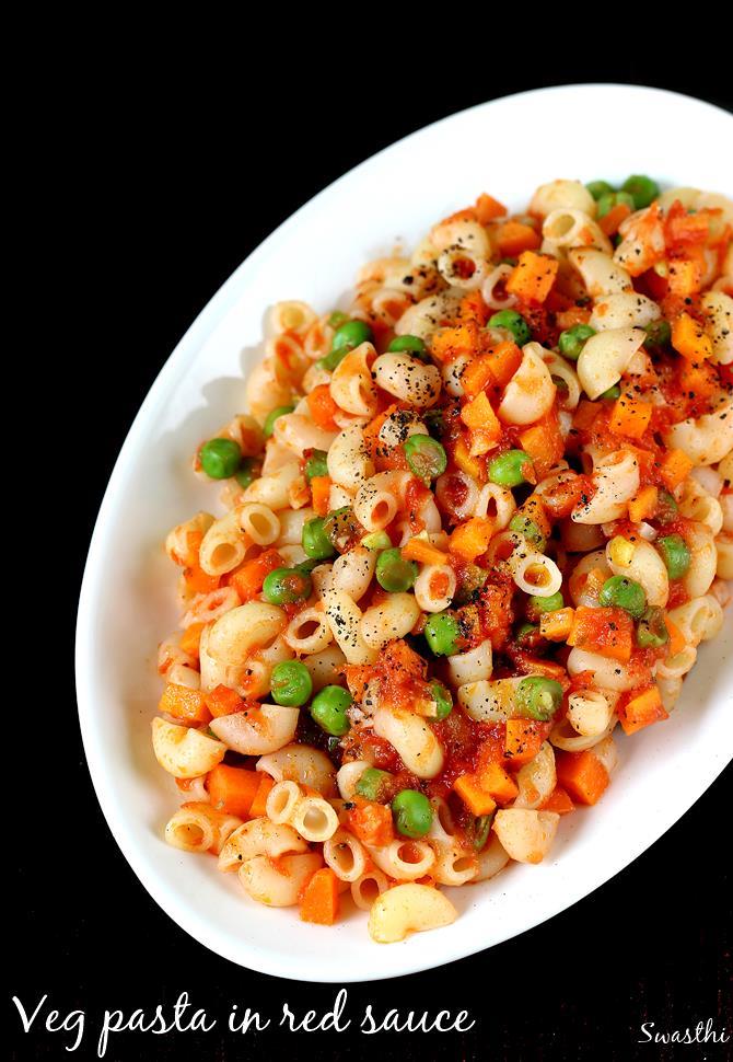vegetable pasta red sauce recipe