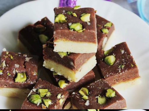 Almond Jaggery Burfi   Swasthi s Recipes - 64